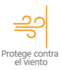 Mallas agrícolas que protegen contra el viento